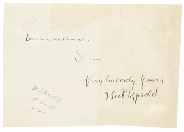 Lot 494 F. Scott Fitzgerald: Spokesman of the “Lost Generation”