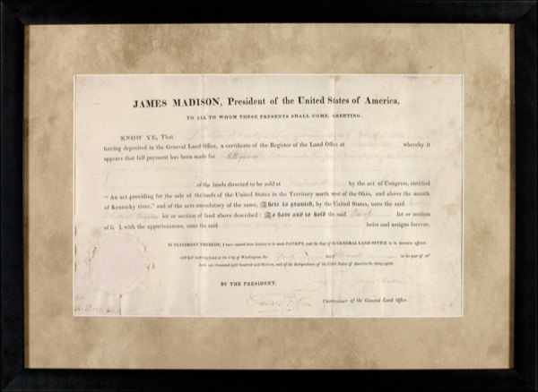 Lot 93 James Madison Signed Document