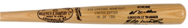 Lot 1355 Eddie Mathews Baseball Bat