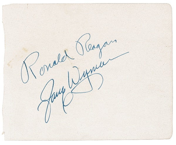 Lot 113 Ronald Reagan and Jane Wyman Signature