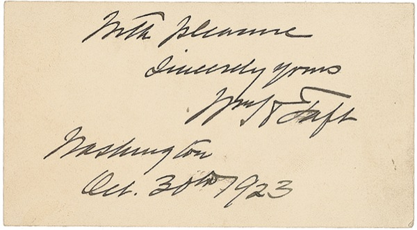 Lot 147 William H. Taft Signature
