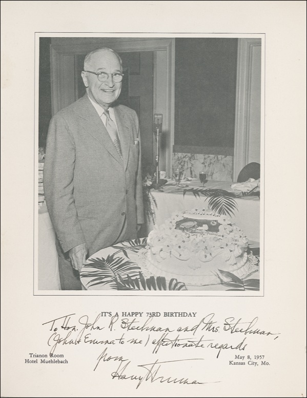 Lot 157 Harry S. Truman Menu