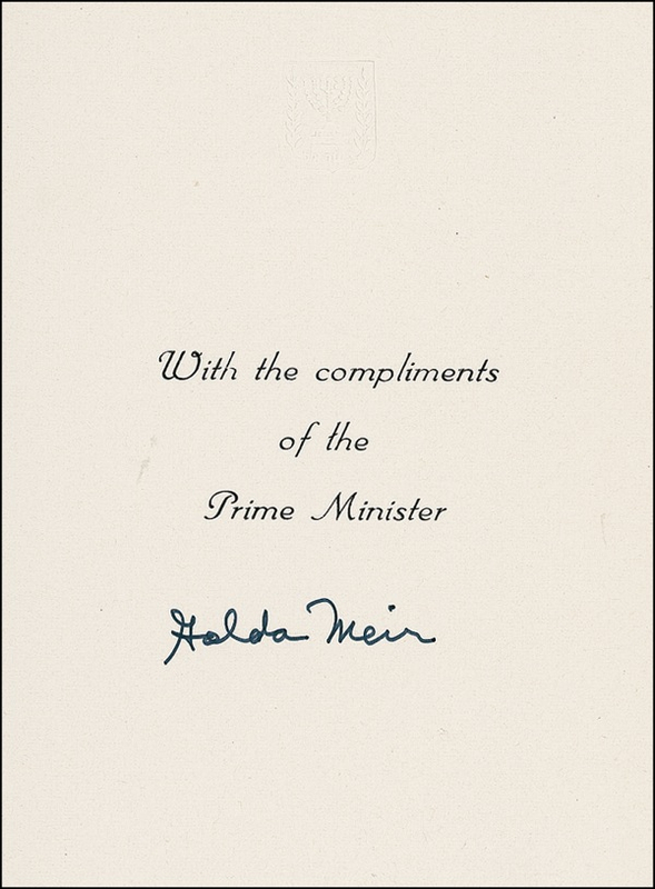Lot 268 Golda Meir Signature