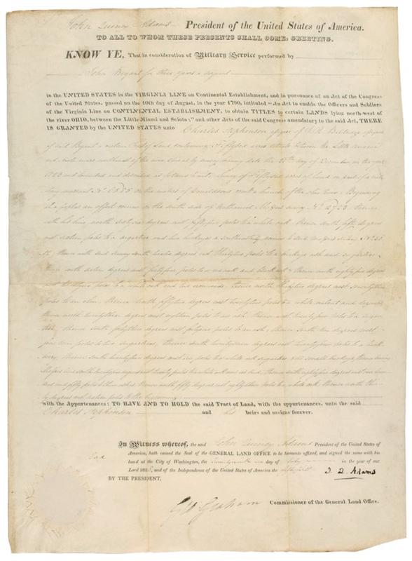 Lot 4 John Quincy Adams Signed Document