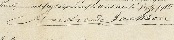 Lot 77 Andrew Jackson Signed Document