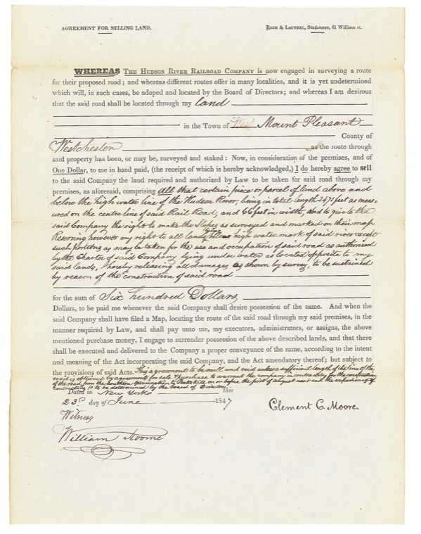 Lot 521 Clement C. Moore: First reindeer, then railroads