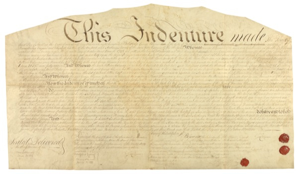 Lot 211 Declaration of Independence: Clymer, George: Selling land willed to him by his grandfather