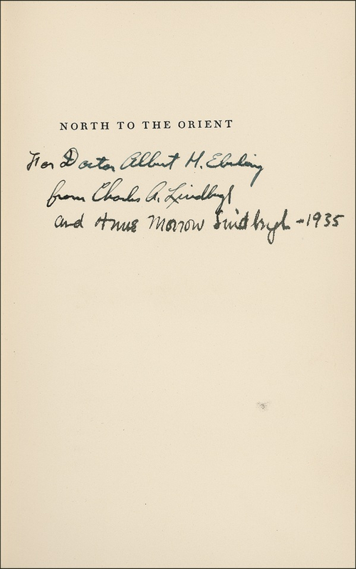 Lot 447 Charles and Anne Morrow Lindbergh: A beautifully preserved association copy