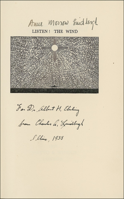 Lot 450 Charles and Anne Morrow Lindbergh Book