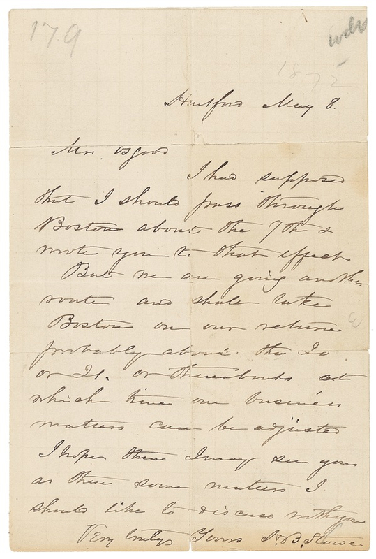 Lot 549 Harriet Beecher Stowe Handwritten Letter Signed