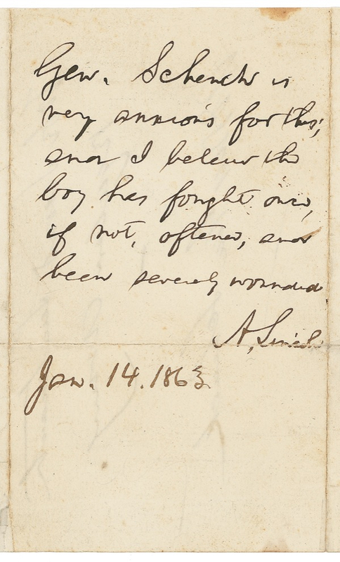 Lot 91 Abraham Lincoln: “VERY ANXIOUS FOR THIS”: LINCOLN grants a wartime favor to the general who gave the first public speech in support of his presidential candidacy