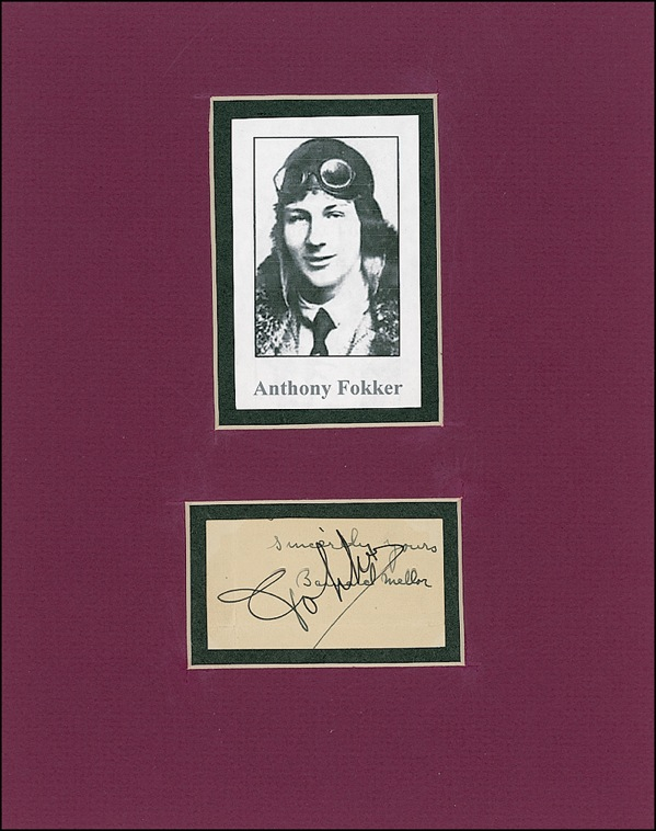 Lot 438 Anthony Fokker Signature