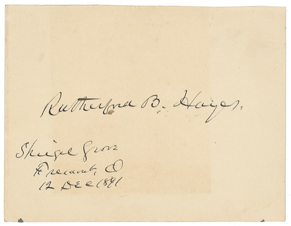 Lot 68 Rutherford B. Hayes Signature