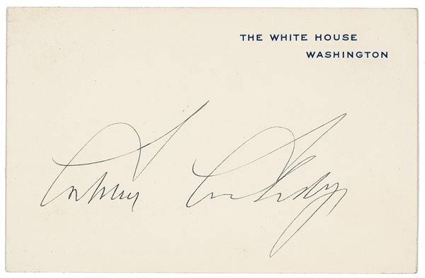Lot 45 Calvin Coolidge White House Card