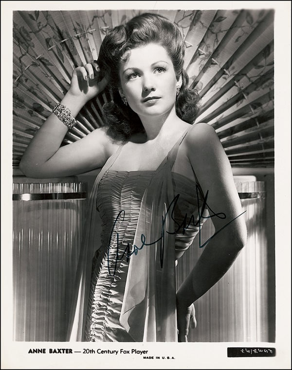 Lot 777 Anne Baxter Signed Photograph