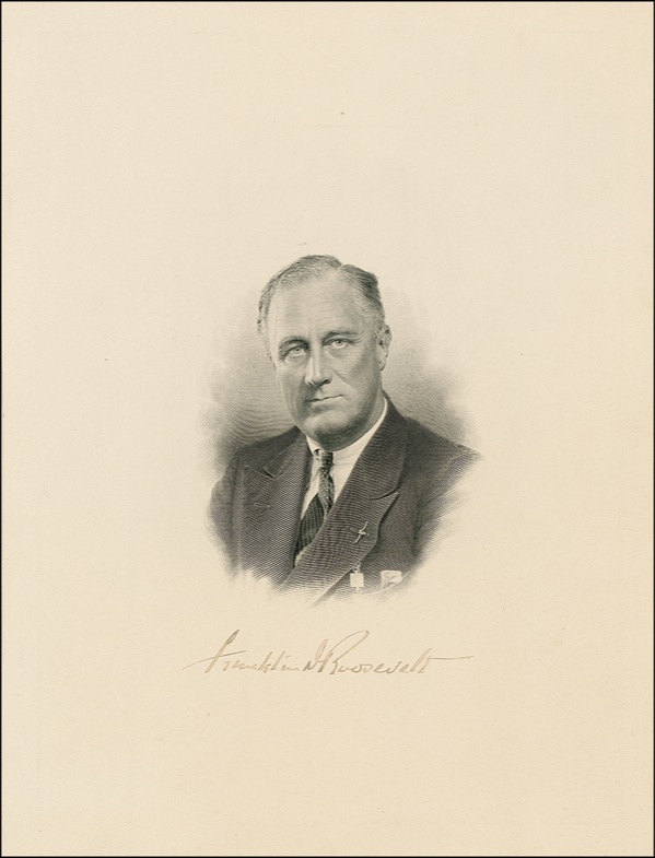 Lot 135 Franklin D. Roosevelt Engraving