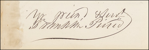 Lot 112 Franklin Pierce Signature