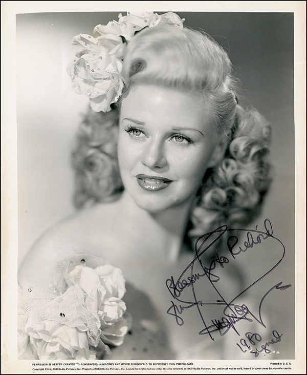 Lot 1038 Ginger Rogers Signed Photograph
