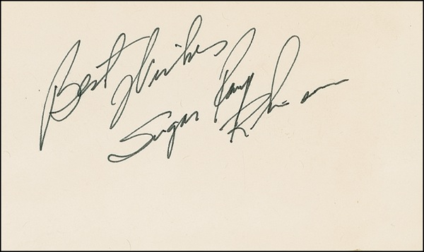 Lot 1406 Sugar Ray Robinson Signature