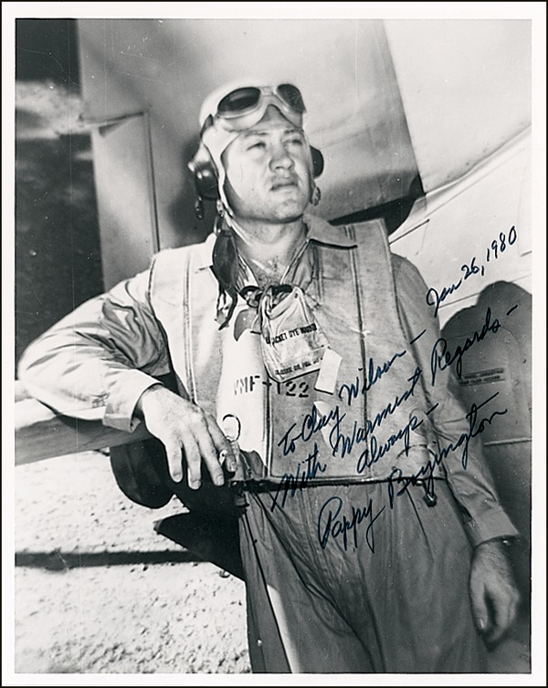 Lot 370 Pappy Boyington Signed Photograph