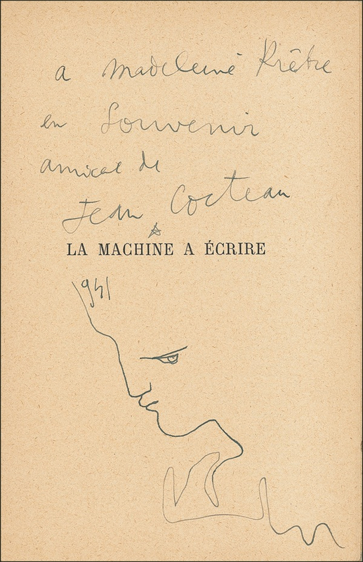 Lot 486 Jean Cocteau: With an original sketch