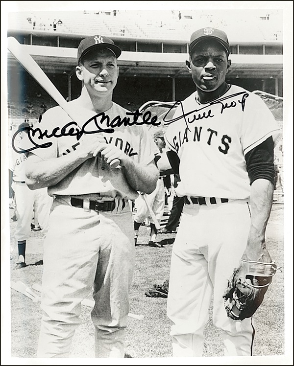 Lot 1329 Mickey Mantle and Willie Mays Signed Photograph