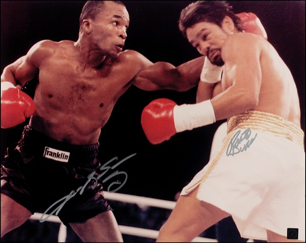 Lot 1316 Sugar Ray Leonard and Roberto Duran Signed Photograph