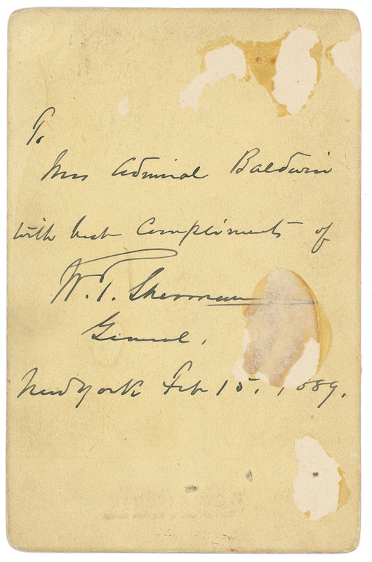 Lot 352 William T. Sherman: Twice-signed Sherman Sarony photo
