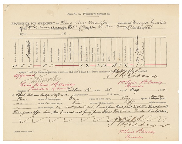 Lot 329 Francis M. Gibson Signed Document