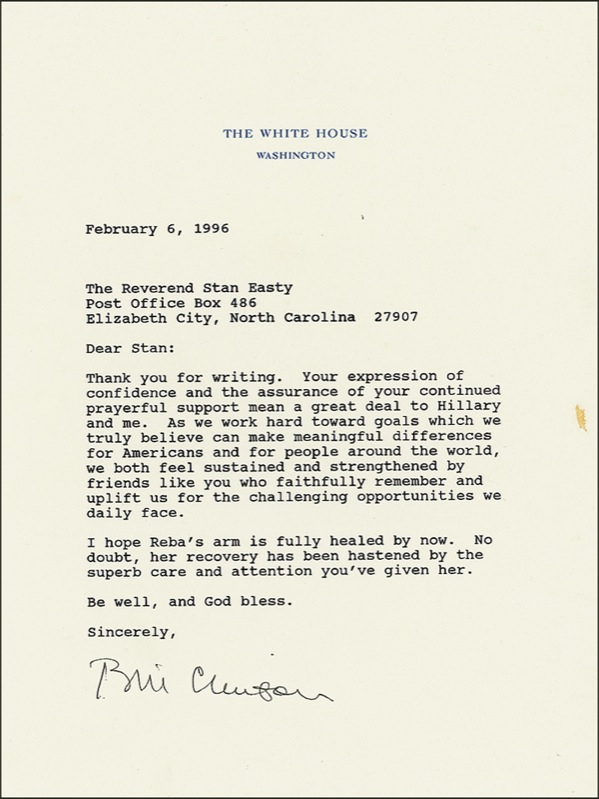 Lot 33 Bill Clinton Typed Letter Signed