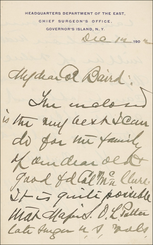 Lot 338 Henry Lippincott: ?The best I can do for the family of our dear old & good friend Col. McClure?