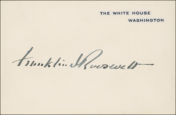 Lot 133 Franklin D. Roosevelt: FDR’s secretary-mistress sends his signature
