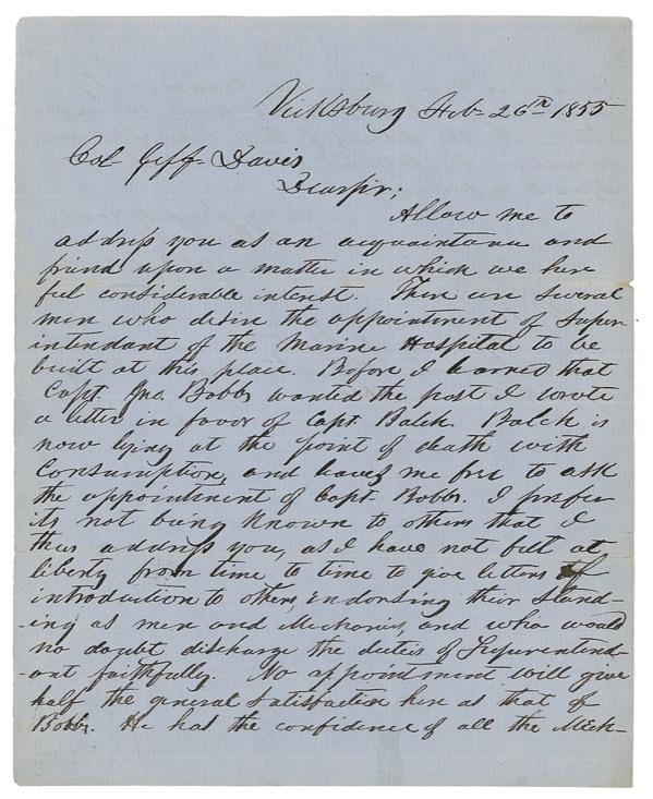 Lot 209 Jefferson Davis: As Secretary of War