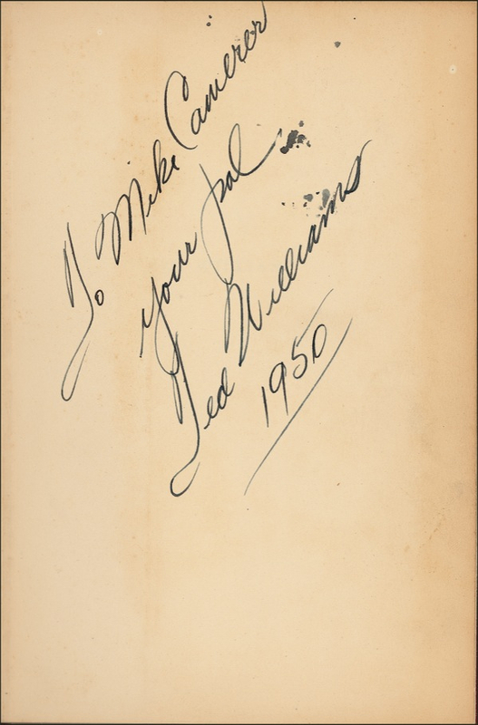 Lot 1460 Ted Williams: Vintage ‘Splendid Splinter’ signed book