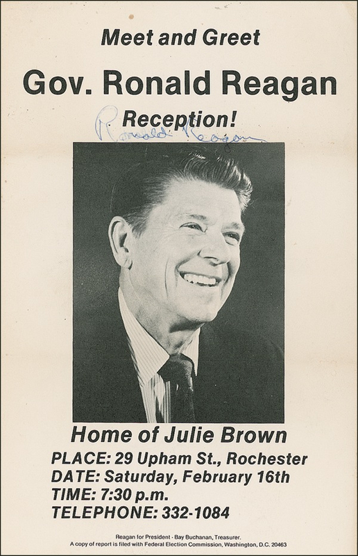 Lot 118 Ronald Reagan Campaign Flyer
