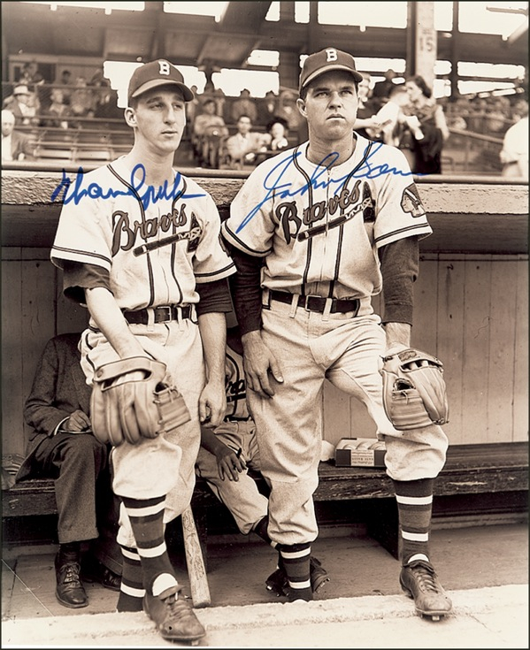 Lot 1437 Warren Spahn and John Sain Signed Photograph