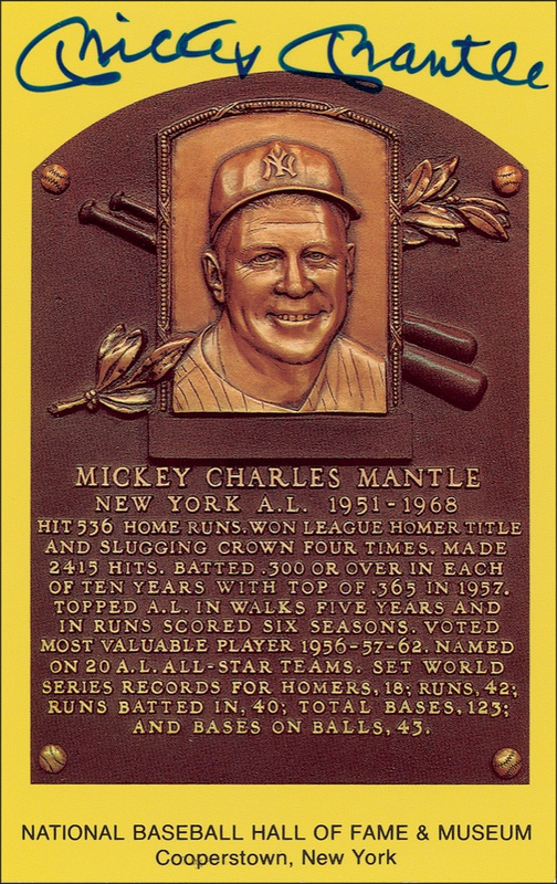 Lot 1336 Mickey Mantle Hall Of Fame Card