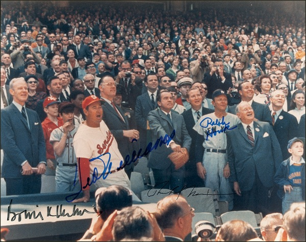 Lot 1457 Ted Williams and Richard Nixon: ‘Tricky Dick’ and the ‘Splinter’ start the 1969 season
