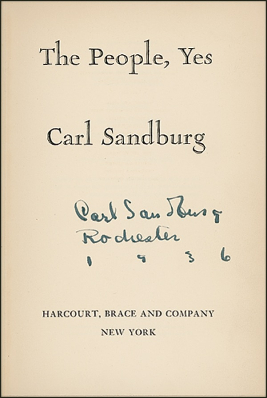 Lot 543 Carl Sandburg Book