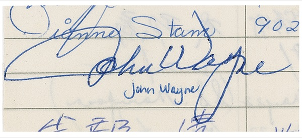 Lot 1107 John Wayne Guest Book Page