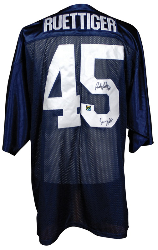 Lot 1418 Dan “Rudy” Ruettiger and Sean Astin Football Jersey