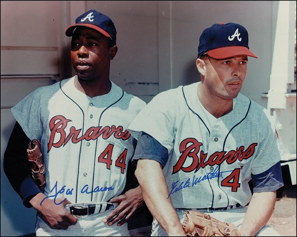 Lot 1130 Hank Aaron and Eddie Mathews Signed Photograph