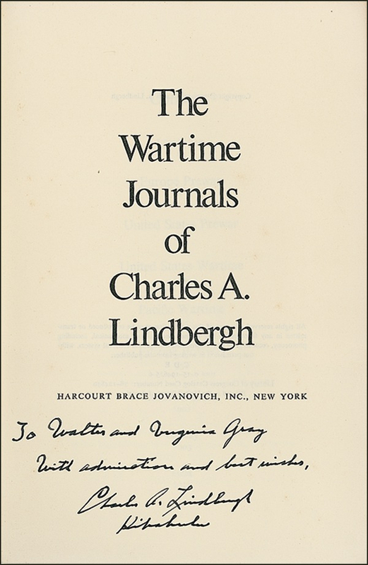Lot 449 Charles Lindbergh Book