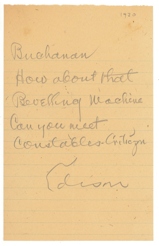 Lot 223 Thomas Edison Signed Note