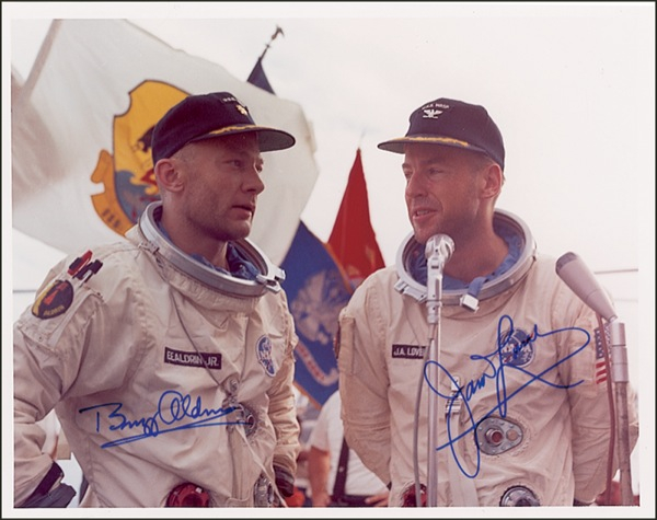 Lot 402 Buzz Aldrin and James Lovell Group Lot