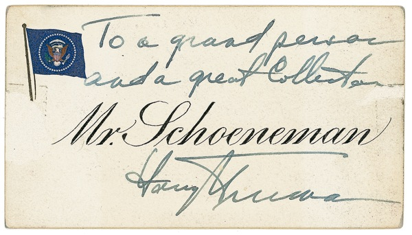 Lot 166 Harry S. Truman Signature
