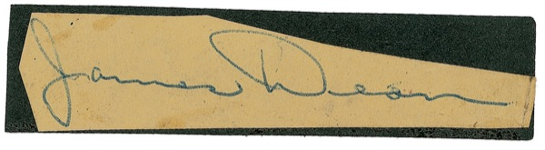 Lot 839 James Dean Signature