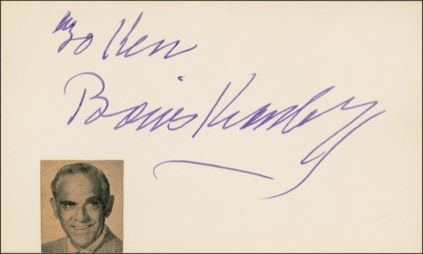 Lot 939 Boris Karloff Signature
