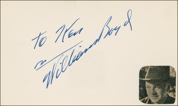 Lot 798 William “Hoppy” Boyd Signature