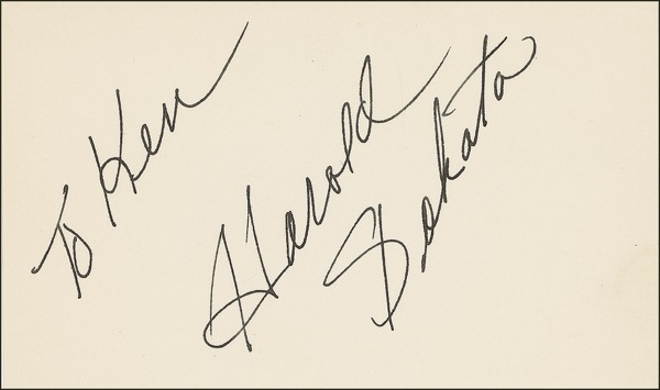Lot 930 James Bond: Sakata, Harold “Oddjob” Signature